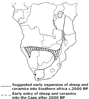 Map showing expansion of sheep and ceramics